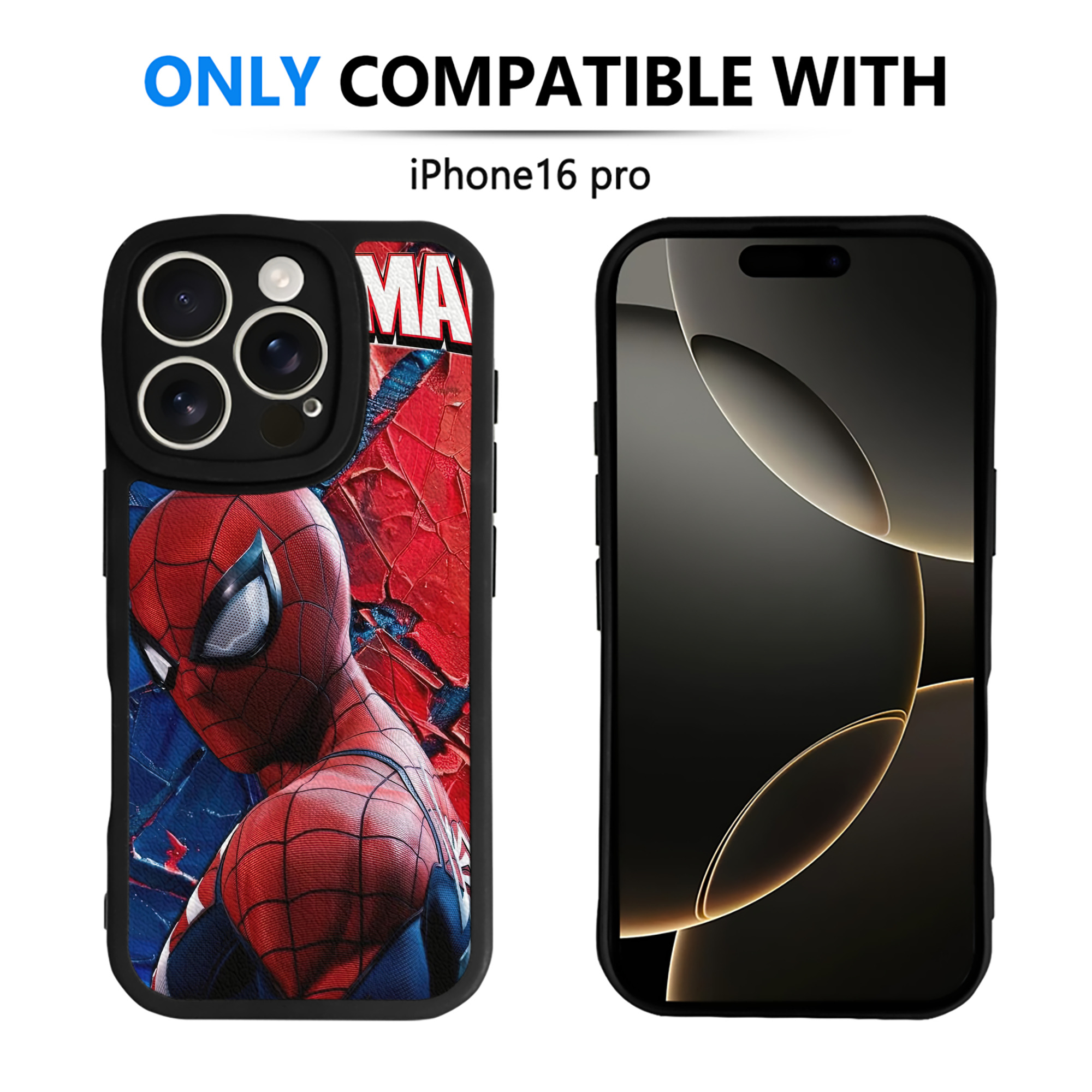 （画像用） Spider Man スパイダーマン 【iPhone 16シリーズ対応】シリコンスマホケース（レザー調） 材質：シリコン